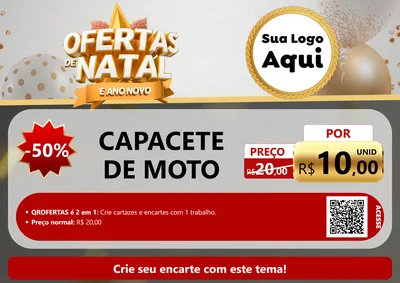 Modelo de Cartaz para Cartaz A4 Horizontal com o tema Ofertas De Natal E Ano Novo para Moto peças