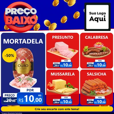 Modelo de Rede Social para Feed Facebook com o tema Preço Baixo para Frios e Laticínios