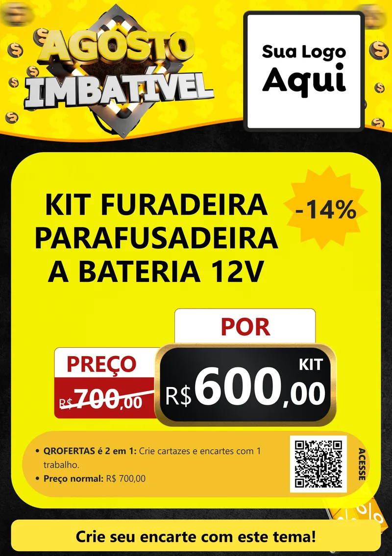 Modelo de Cartaz para Cartaz A4 Vertical com o tema Agosto Imbatível para Maquinas e Ferramentas