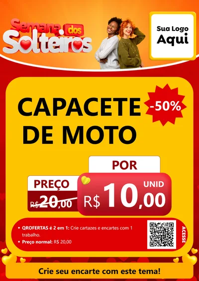 Modelo de Cartaz para Cartaz A4 Vertical com o tema Semana dos Solteiros para Moto peças