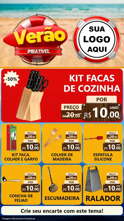 Modelo de Rede Social para Stories com o tema Verão Imbatível para Utilidades Domésticas