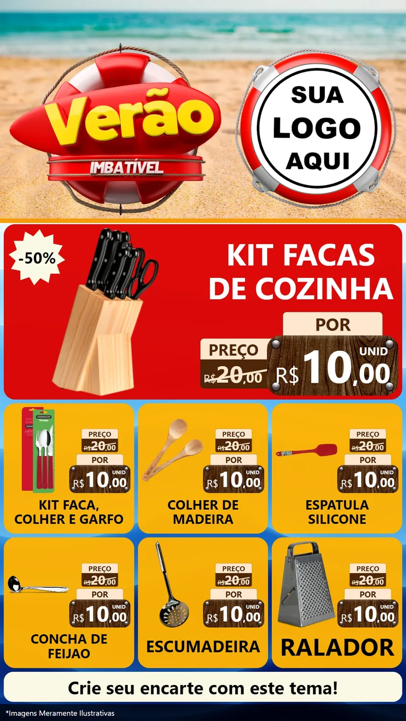 Modelo de Rede Social para Stories com o tema Verão Imbatível para Utilidades Domésticas
