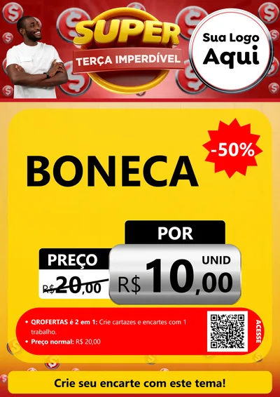 Modelo de Cartaz para Cartaz A4 Vertical com o tema Super Terça Imperdível para Brinquedos
