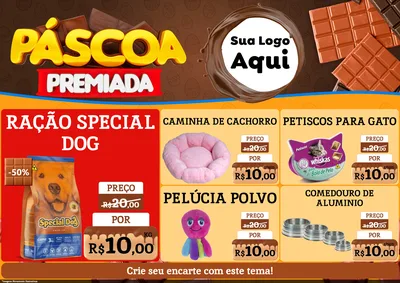 Modelo de Encarte para Encarte A4 Horizontal com o tema Páscoa Premiada para Pet Shop