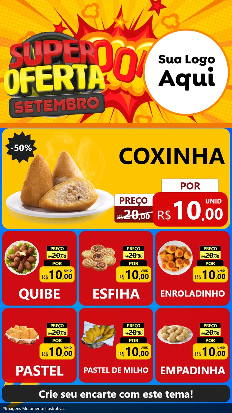 Modelo de Rede Social para Stories com o tema Super Oferta Setembro para Salgadaria