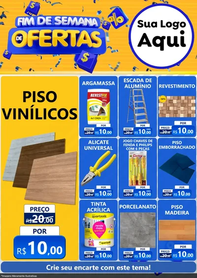 Modelo de Encarte para Encarte A4 Vertical com o tema Fim de Semana de Ofertas para Material para Construção