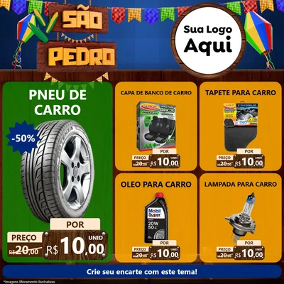 Modelo de Rede Social para Feed Facebook com o tema São Pedro para Auto peças