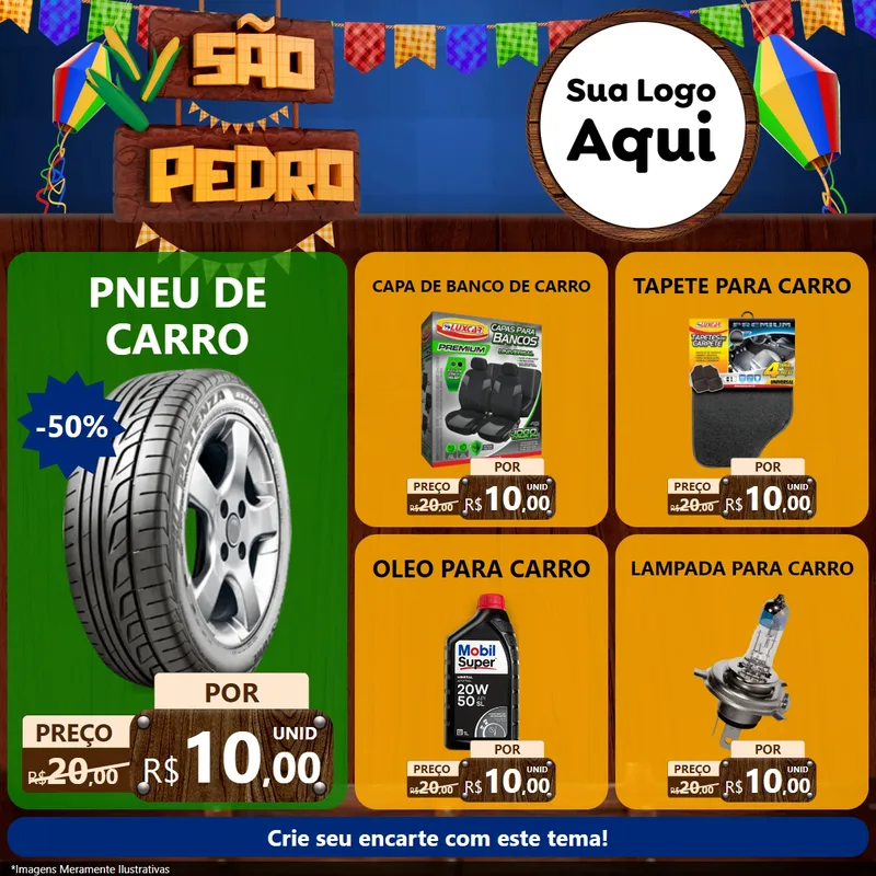 Modelo de Rede Social para Feed Facebook com o tema São Pedro para Auto peças