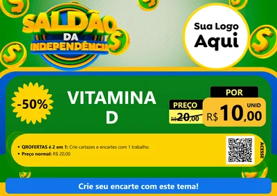 Modelo de Cartaz para Cartaz A4 Horizontal com o tema Saldão da Indepêndencia para Farmácia