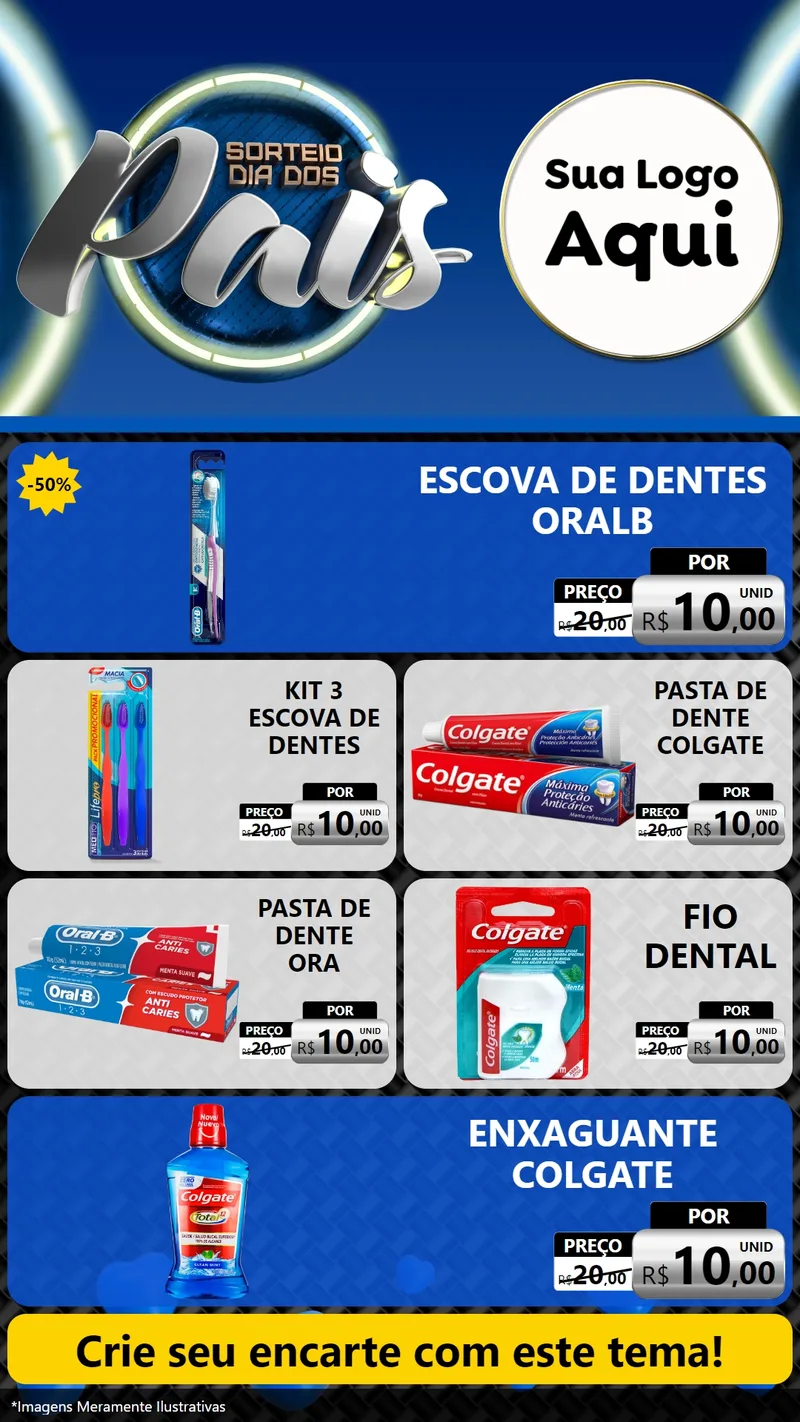 Modelo de TV para TV Vertical com o tema Sorteio Dia Dos Pais para Higiene Pessoal