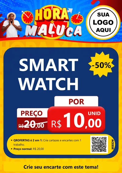 Modelo de Cartaz para Cartaz A4 Vertical com o tema Hora Maluca para Informática