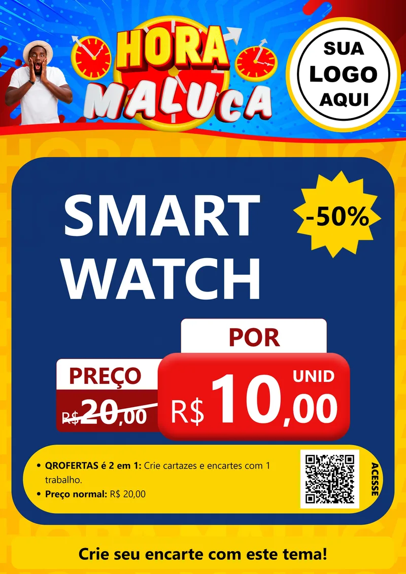 Modelo de Cartaz para Cartaz A4 Vertical com o tema Hora Maluca para Informática