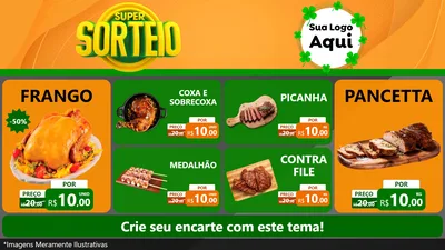 Modelo de TV para TV Horizontal com o tema Super Sorteio para Assados