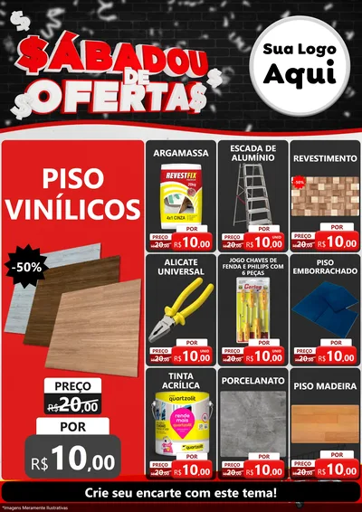 Modelo de Encarte para Encarte A4 Vertical com o tema Sabadou de Ofertas para Material para Construção
