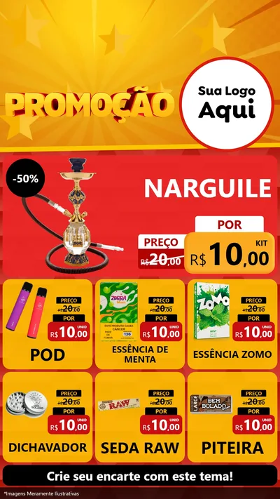 Modelo de Rede Social para Stories com o tema Promoção para Tabacaria