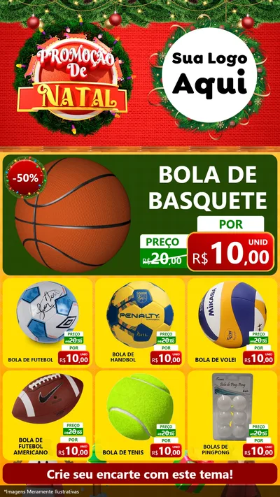 Modelo de Rede Social para Stories com o tema Promoção de Natal para Artigos Esportivos