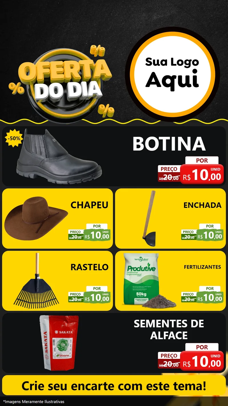 Modelo de TV para TV Vertical com o tema Oferta Do Dia para Agropecuária