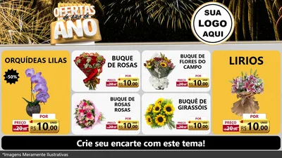 Modelo de TV para TV Horizontal com o tema Ofertas de Fim de Ano para Floricultura e jardim