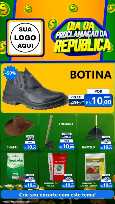 Modelo de Rede Social para Stories com o tema Dia Da Proclamação da República para Agropecuária