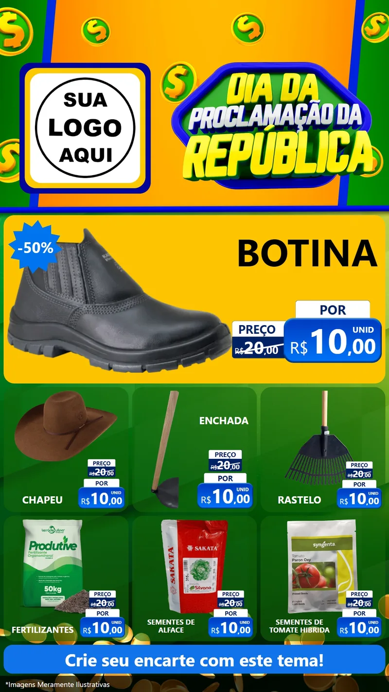 Modelo de Rede Social para Stories com o tema Dia Da Proclamação da República para Agropecuária