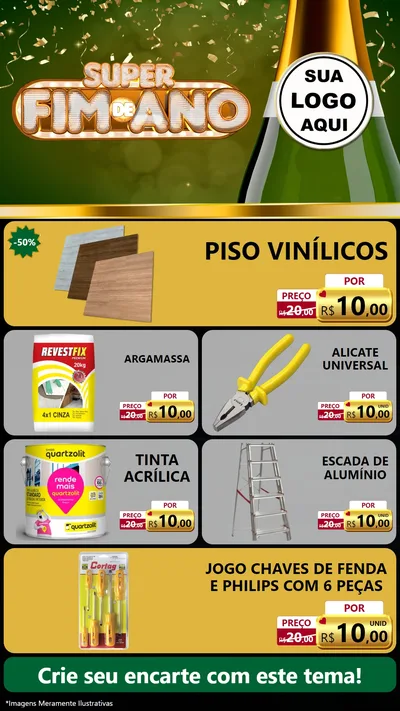 Modelo de TV para TV Vertical com o tema Super Fim de Ano para Material para Construção