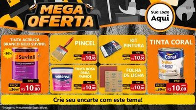 Modelo de TV para TV Horizontal com o tema Mega Oferta para Tintas e Ferramentas