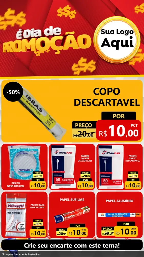 Modelo de Rede Social para Stories com o tema É Dia De Promoção para Embalagens