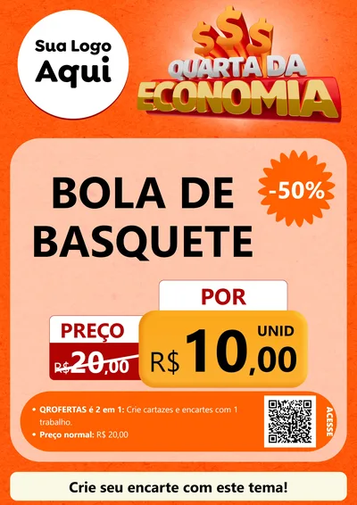 Modelo de Cartaz para Cartaz A4 Vertical com o tema Quarta da Economia para Artigos Esportivos