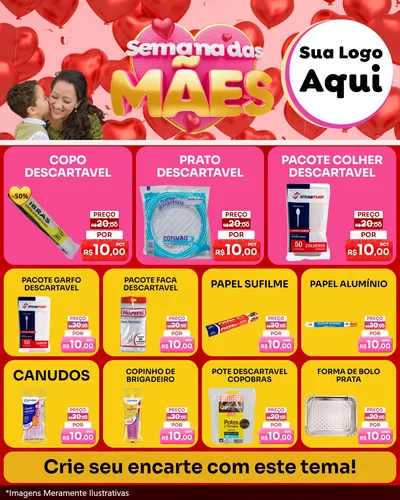 Modelo de Rede Social para Feed Instagram com o tema Semana Das Mães para Embalagens