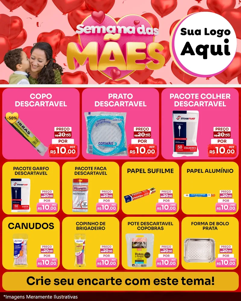 Modelo de Rede Social para Feed Instagram com o tema Semana Das Mães para Embalagens