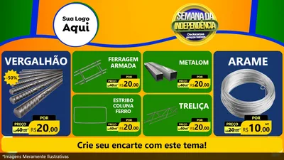 Modelo de TV para TV Horizontal com o tema Semana da Independência Declaramos Preços Baixos para Ferragens