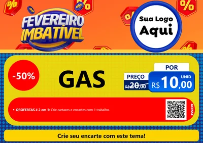 Modelo de Cartaz para Cartaz A4 Horizontal com o tema Fevereiro Imbatível para Água e gás