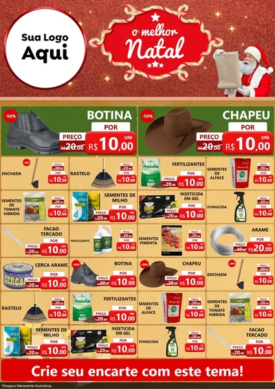 Modelo de Encarte para Encarte A4 Vertical com o tema O Melhor Natal para Agropecuária