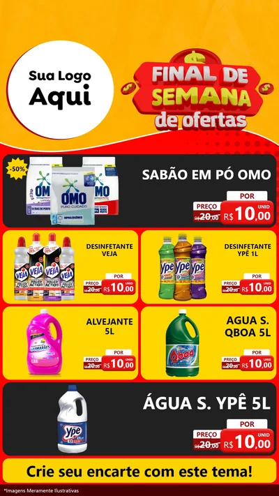 Modelo de TV para TV Vertical com o tema Final de Semana de Ofertas para Produtos de Limpeza