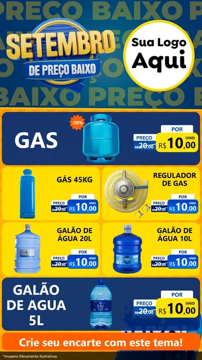 Modelo de TV para TV Vertical com o tema Setembro De Preço Baixo para Água e gás