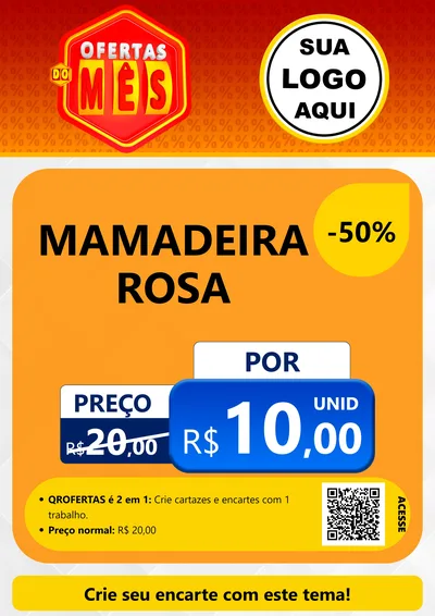 Modelo de Cartaz para Cartaz A4 Vertical com o tema Ofertas do Mês para Bebês