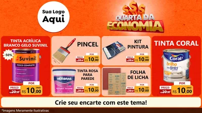 Modelo de TV para TV Horizontal com o tema Quarta da Economia para Tintas e Ferramentas
