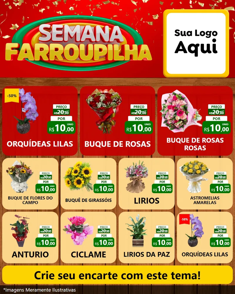 Modelo de Rede Social para Feed Instagram com o tema Semana Farroupilha para Floricultura e jardim