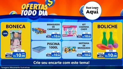 Modelo de TV para TV Horizontal com o tema Ofertas Todo Dia para Brinquedos
