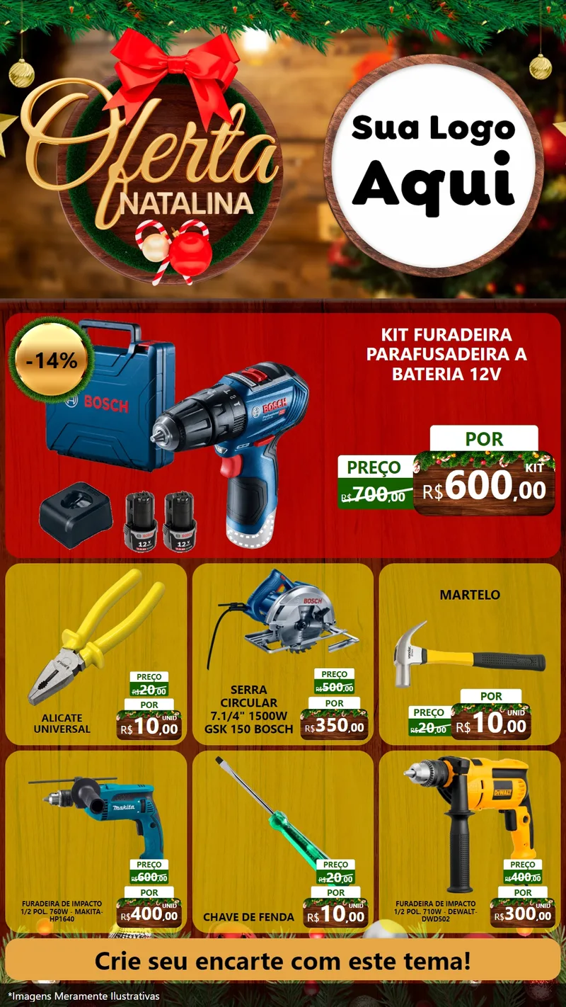 Modelo de Rede Social para Stories com o tema Ofertas Natalina para Maquinas e Ferramentas