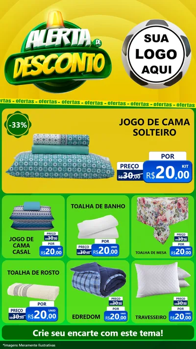 Modelo de Rede Social para Stories com o tema Alerta de Desconto para Cama, Mesa e Banho