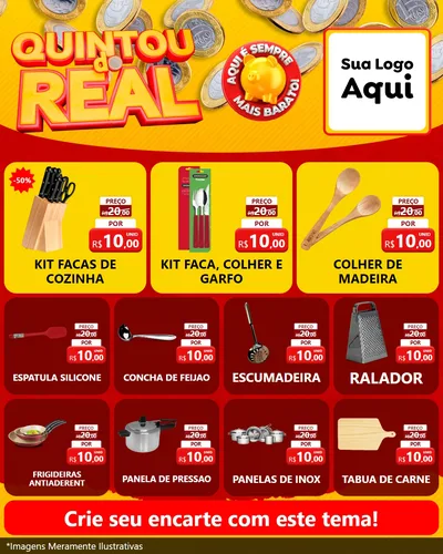 Modelo de Rede Social para Feed Instagram com o tema Quintou do Real para Utilidades Domésticas
