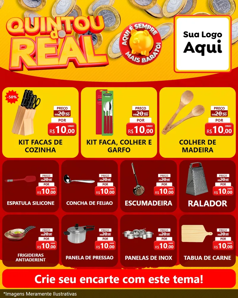 Modelo de Rede Social para Feed Instagram com o tema Quintou do Real para Utilidades Domésticas