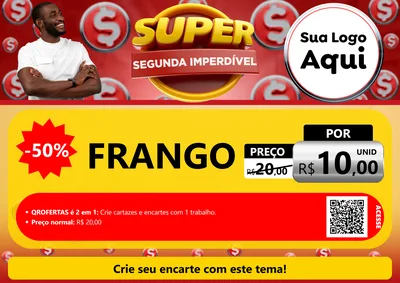 Modelo de Cartaz para Cartaz A4 Horizontal com o tema Super Segunda Imperdível para Assados