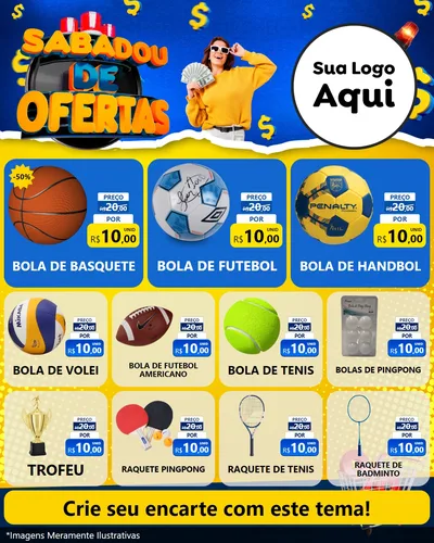 Modelo de Rede Social para Feed Instagram com o tema Sabadou de Ofertas para Artigos Esportivos