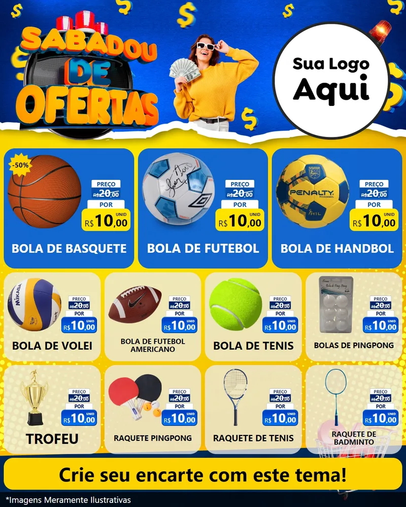 Modelo de Rede Social para Feed Instagram com o tema Sabadou de Ofertas para Artigos Esportivos
