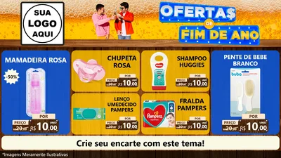 Modelo de TV para TV Horizontal com o tema Ofertas de Fim de Ano para Bebês