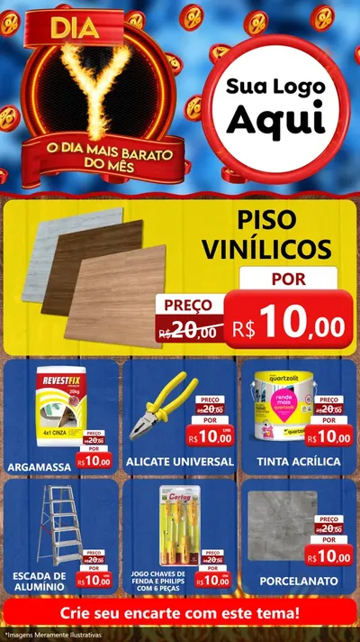 Modelo de Rede Social para Stories com o tema Dia Y - O Dia Mais Barato Do Mês para Material para Construção