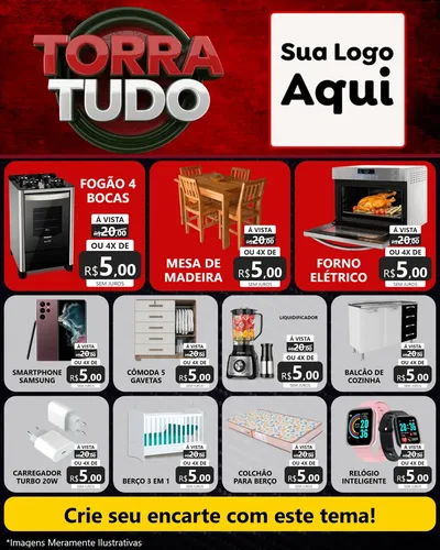 Modelo de Rede Social para Feed Instagram com o tema Torra Tudo para Móveis e Eletro