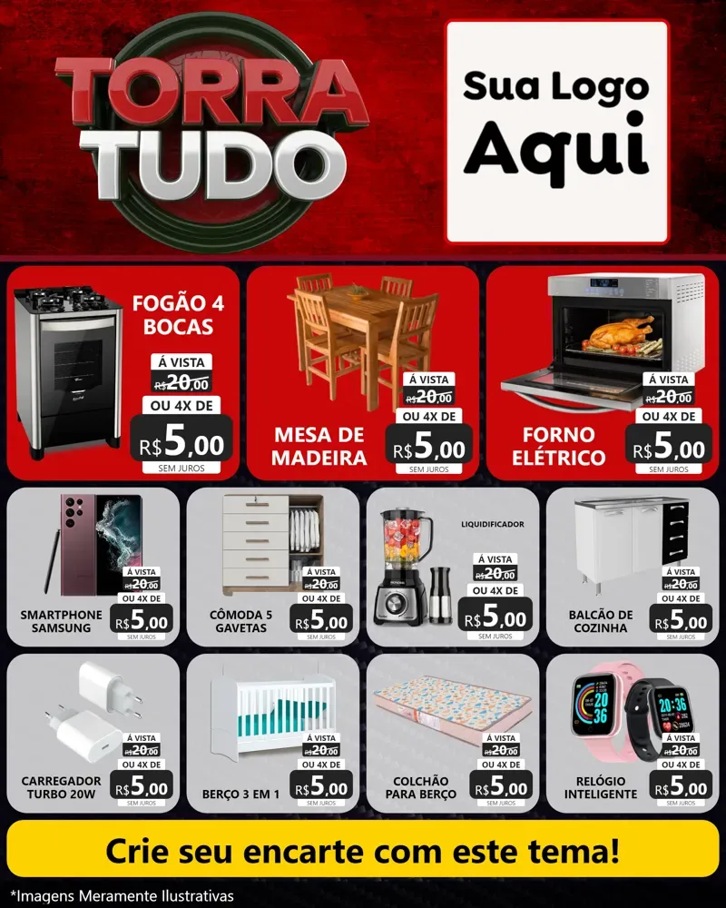 Modelo de Rede Social para Feed Instagram com o tema Torra Tudo para Móveis e Eletro